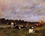 尤金 布丹 : A Pasture on the Banks of the Touques